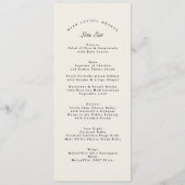 Menu Mariage de calligraphie formel noir et crème (Devant)