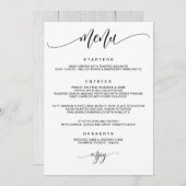 Menu Mariage de calligraphie moderne (Devant / Derrière)