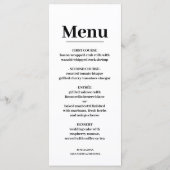 Menu Mariage de calligraphie moderne minimaliste (Dos)