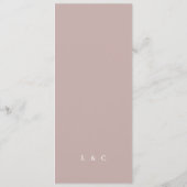 Menu Mariage de calligraphie moderne moderne rose (Dos)