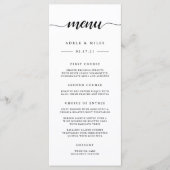 Menu Mariage de calligraphie noir et blanc (Devant)