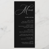 Menu Mariage de calligraphie noir Whimsical (Devant)