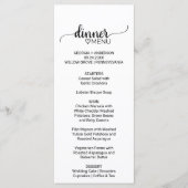 Menu Mariage de calligraphie noire simple (Devant)