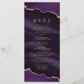 Menu Mariage de calligraphie or noir et violet (Devant)
