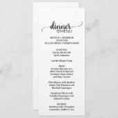 Menu Mariage de calligraphie papier Kraft simple (Devant / Derrière)