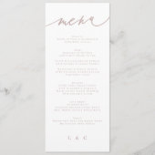 Menu Mariage de calligraphie rose classique (Devant)
