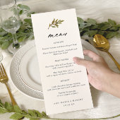 Menu Mariage de calligraphie simple à la branche d