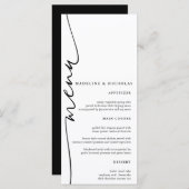 Menu Mariage De Calligraphie Simple Noir Et Blanc Moder (Devant / Derrière)