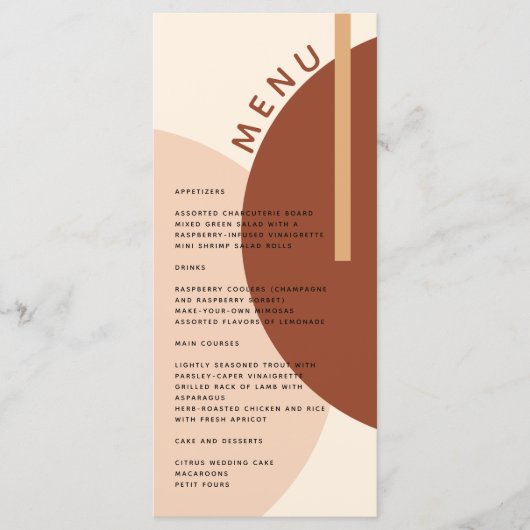 Menu Mariage de cercles Abstraits de Boho moderne (Devant)