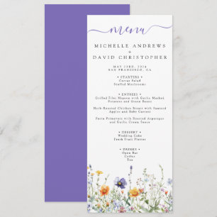 Menu Mariage de champ fleur sauvage