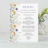 Menu Mariage de champ fleur sauvage (Debout devant)