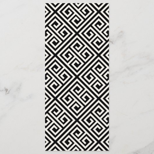 Menu Mariage de clé grec géométrique de script simple c (Dos)