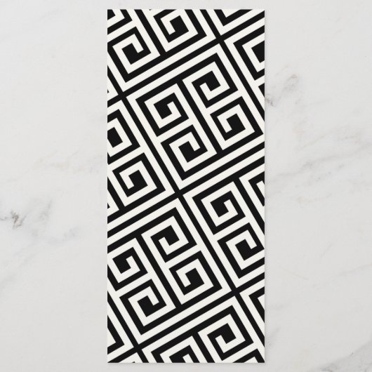 Menu Mariage de clé grec géométrique de script simple c (Dos)