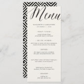 Menu Mariage de clé grec géométrique de script simple c (Devant / Derrière)