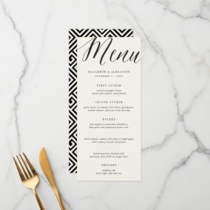 Menu Mariage de clé grec géométrique de script simple c