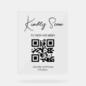 menu mariage de code qr tendance minimal (Recto)