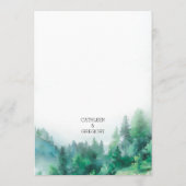 Menu Mariage de collines vertes et blanches (Dos)