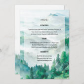 Menu Mariage de collines vertes et blanches (Devant / Derrière)