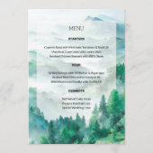 Menu Mariage de collines vertes et blanches (Devant)