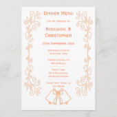 Menu Mariage de conception de défilement des cloches (Devant)