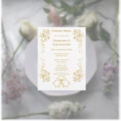 Menu Mariage de conception Gold Bells
