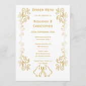 Menu Mariage de conception Gold Bells (Devant)