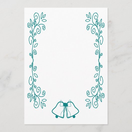 Menu Mariage de conception turquoise pour le défilement (Dos)