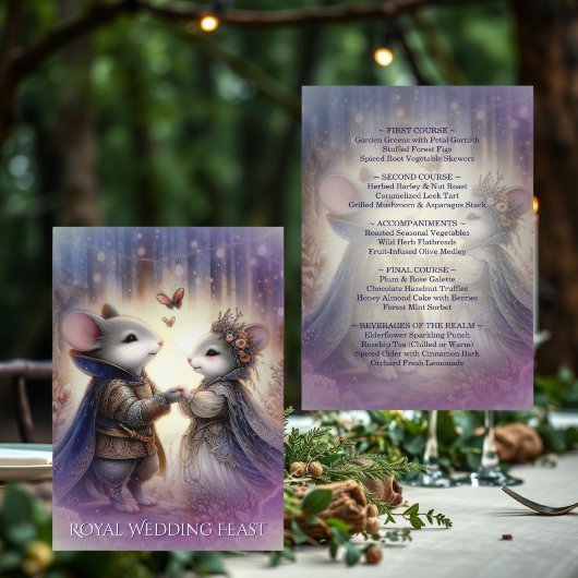 Menu Mariage de conte de fées Renaissance Fantastique