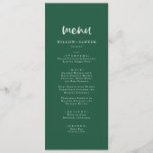 Menu Mariage de coordonnées vert du tournesol de pays (Devant)