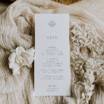 Menu MARIAGE de coquillage CAPE COD<br><div class="desc">CAPE COD Menu minimaliste moderne,  bleu côtier,  mariage. Caractéristiques,  typographie bleu côtier clair et coquillage de coquillage de Saint-Jacques détail de l'illustration. Les polices et les couleurs peuvent être customisées à l'aide de l'outil de conception.</div>