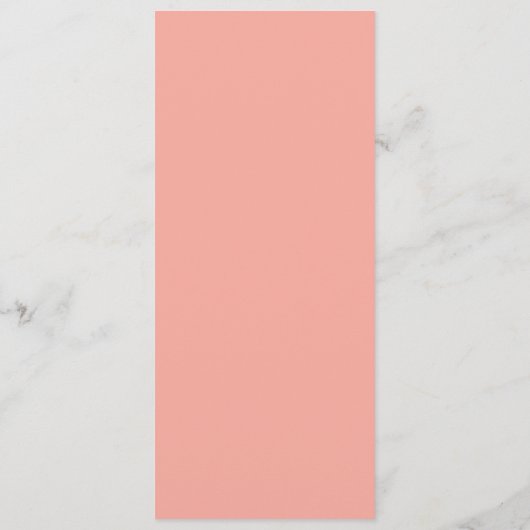 Menu Mariage de corail doux AVERTISSEMENT Peach Minimal (Dos)