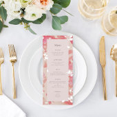 Menu Mariage de corail rose flou rose