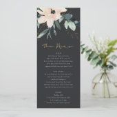 MENU MARIAGE DE COULEUR D'EAU DE BUNCH FLORAL BLACK BLE (Debout devant)