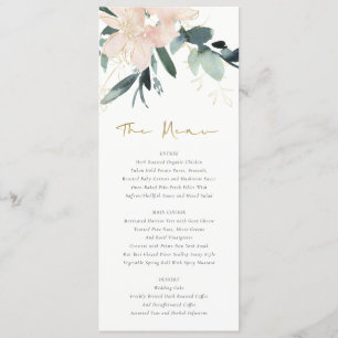 MENU MARIAGE DE COULEUR D'EAU DOUX BLUSH GOLD FLORAL BU
