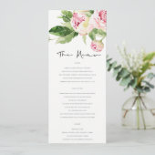 MENU MARIAGE DE COULEUR D'EAU FLEURIE FLEURIE BLANC DOU (Debout devant)