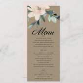 Menu Mariage DE COULEUR D'EAU FLEURIE FLEURIE BRUSQUE (Devant / Derrière)