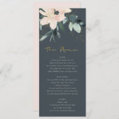 MENU MARIAGE DE COULEUR D'EAU FLORALE BUNCH BLUSH GOLD (Devant / Derrière)