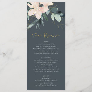 MENU MARIAGE DE COULEUR D'EAU FLORALE BUNCH BLUSH GOLD