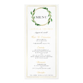 Menu Mariage de couronne d'or (Devant)