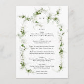 Menu Mariage de couronne Monogram Eucalyptus Verdure en (Devant)