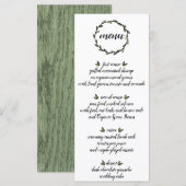 Menu Mariage de couronnes vertes rustiques (Devant / Derrière)