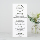 Menu Mariage de couronnes vertes rustiques (Debout devant)