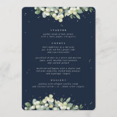 Menu Mariage de cours Dark Navy Snowberry+Eucalyptus 3 (Devant)