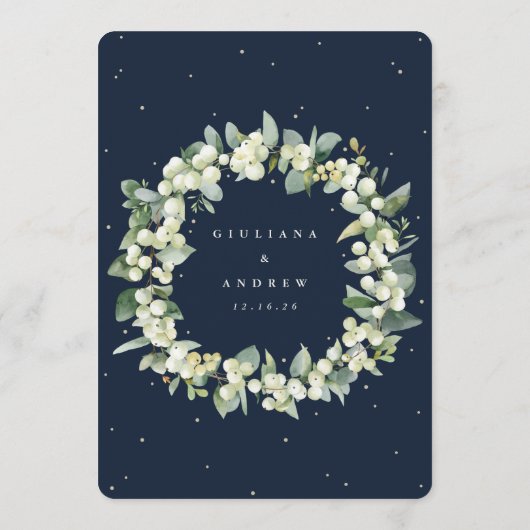 Menu Mariage de cours Dark Navy Snowberry+Eucalyptus 4 (Dos)