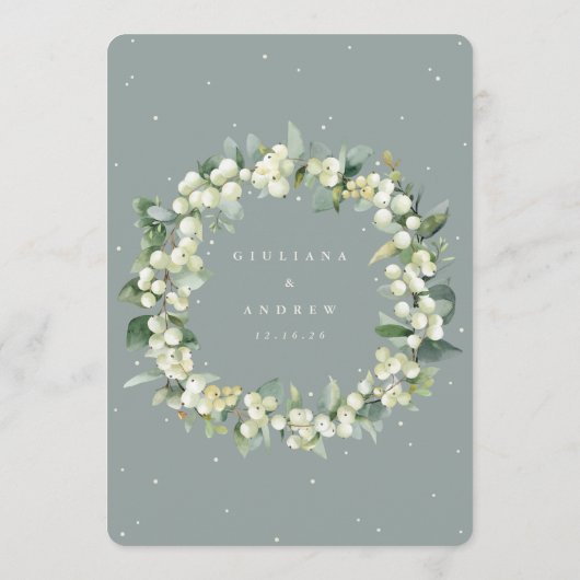Menu Mariage de cours Seafoam Snowberry+Eucalyptus 3 (Dos)