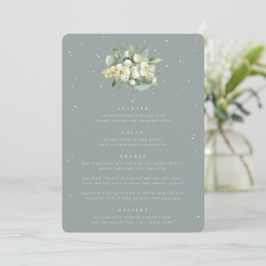 Menu Mariage de cours Seafoam Snowberry+Eucalyptus 4 (Debout devant)