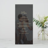 Menu Mariage de couverture photo Black Gold moderne (Debout devant)