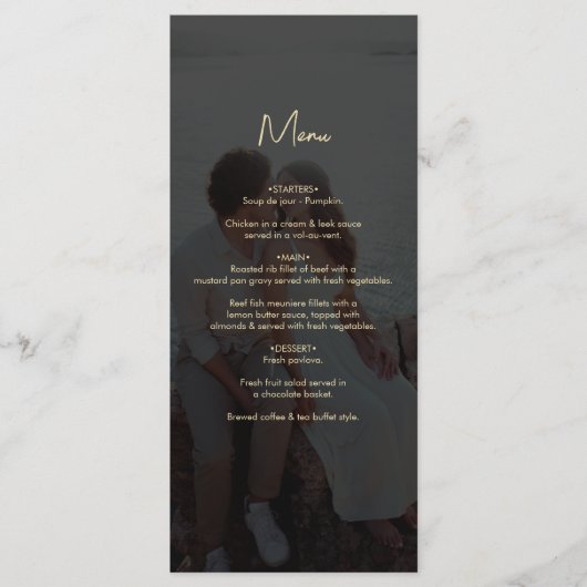 Menu Mariage de couverture photo Black Gold moderne (Devant)