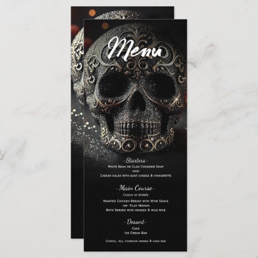 Menu Mariage de crâne de reflet de Parties scintil (Devant / Derrière)