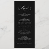 Menu Mariage de Cravate noire Premium Eleging Calligrap (Devant)